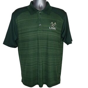 Champion Elite Men's USF South Florida Bulls Golf Polo Shirt Green Size M